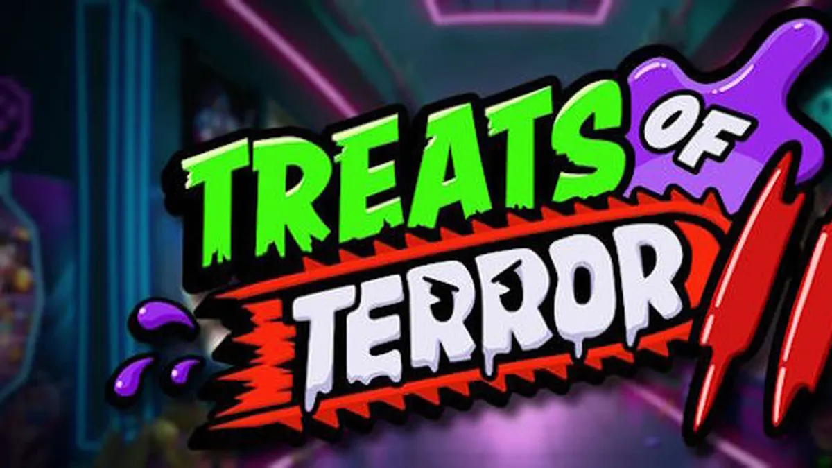 Treats of Terror II স্লট গেমের একটি দৃশ্য যেখানে জীবন্ত খাবারের চরিত্রগুলো দেখা যাচ্ছে।